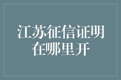 江蘇征信證明獲取指南 企業(yè)信用調查與評估的完整流程
